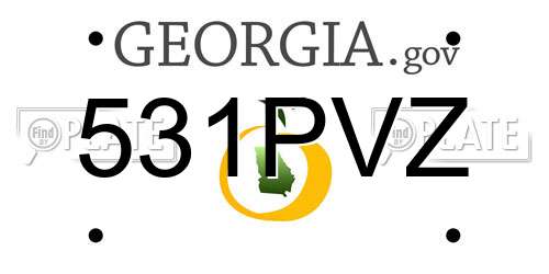 531PVZ Georgia License Plate