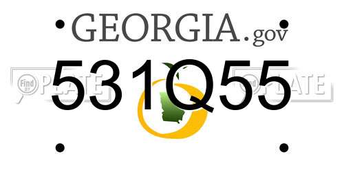 531Q55 Georgia License Plate