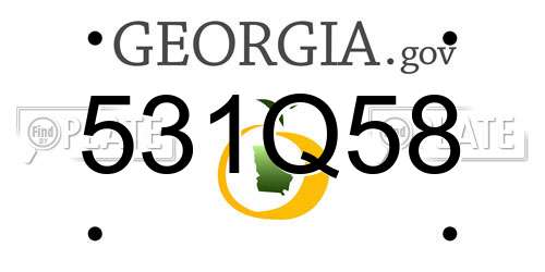 531Q58 Georgia License Plate