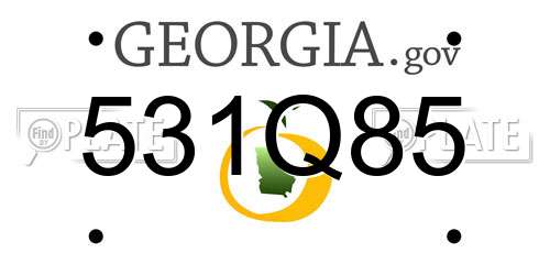 531Q85 Georgia License Plate