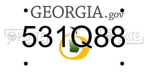 531Q88 Georgia License Plate