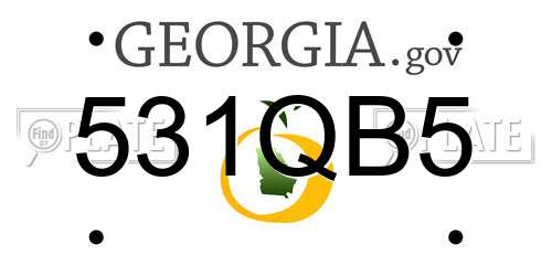 531QB5 Georgia License Plate