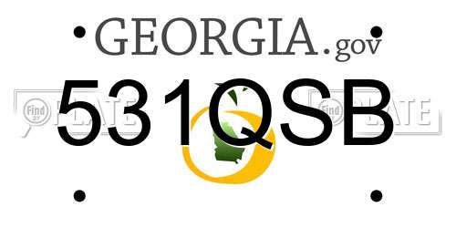 531QSB Georgia License Plate