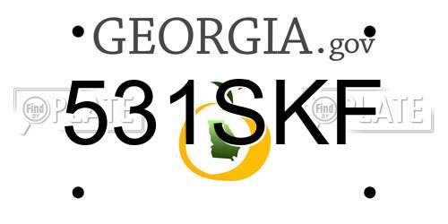 531SKF Georgia License Plate