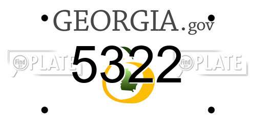 5322 Georgia License Plate