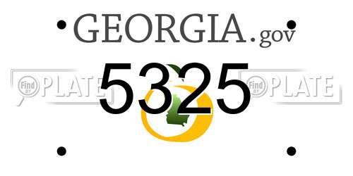 5325 Georgia License Plate