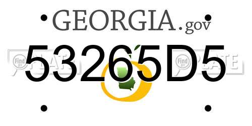 53265D5 Georgia License Plate