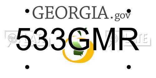533GMR Georgia License Plate
