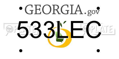 533LEC Georgia License Plate