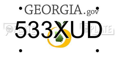 533XUD Georgia License Plate