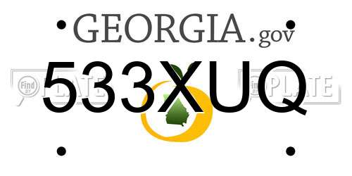 533XUQ Georgia License Plate
