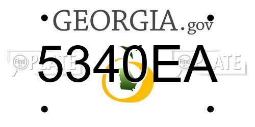 5340EA Georgia License Plate