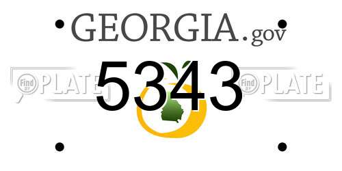 5343 Georgia License Plate