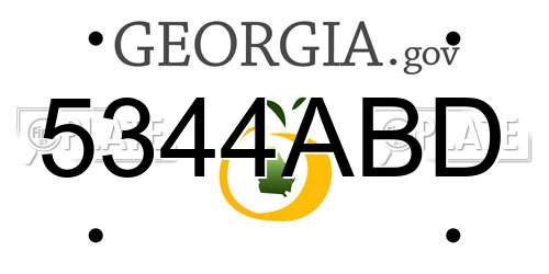 5344ABD Georgia License Plate