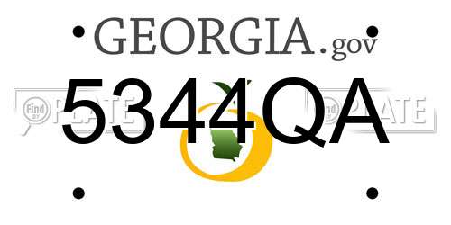 5344QA Georgia License Plate