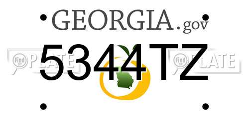 5344TZ Georgia License Plate