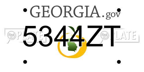5344ZT Georgia License Plate