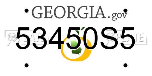 53450S5 Georgia License Plate