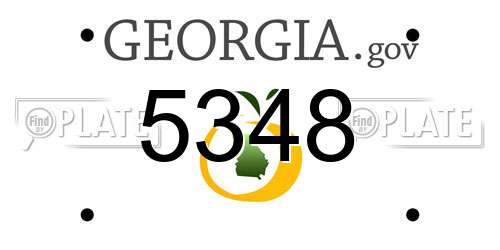5348 Georgia License Plate
