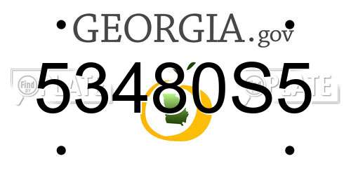 53480S5 Georgia License Plate