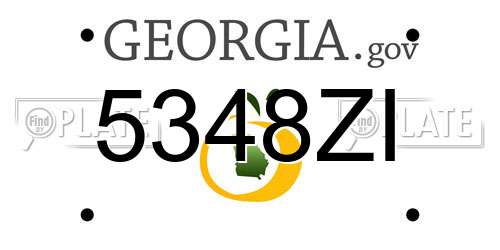 5348ZI Georgia License Plate