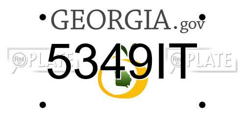 5349IT Georgia License Plate