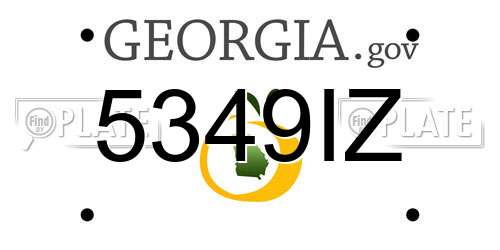 5349IZ Georgia License Plate