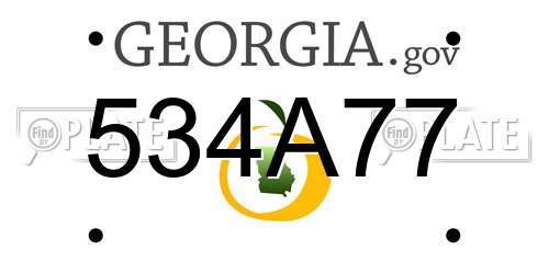 534A77 Georgia License Plate