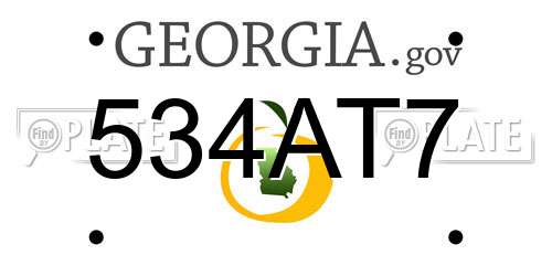 534AT7 Georgia License Plate