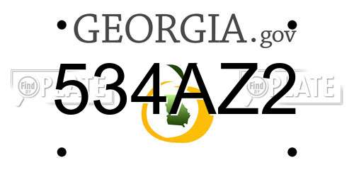 534AZ2 Georgia License Plate