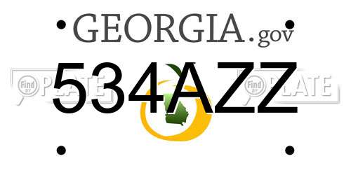 534AZZ Georgia License Plate