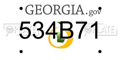 534B71 Georgia License Plate
