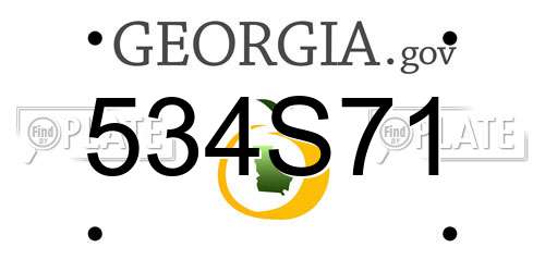 534S71 Georgia License Plate