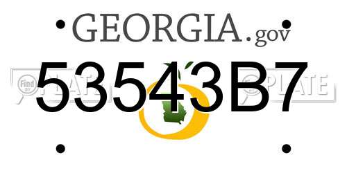 53543B7 Georgia License Plate