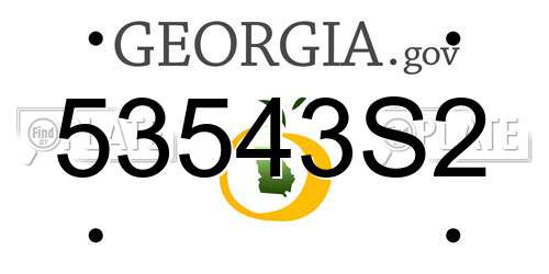 53543S2 Georgia License Plate