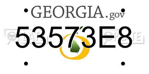 53573E8 Georgia License Plate