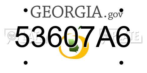 53607A6 Georgia License Plate