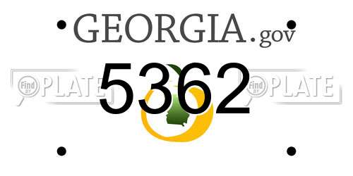 5362 Georgia License Plate