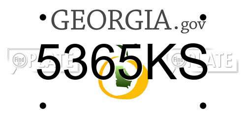 5365KS Georgia License Plate