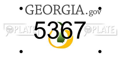 5367 Georgia License Plate