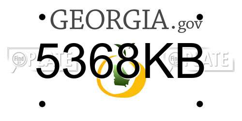 5368KB Georgia License Plate