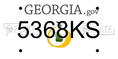 5368KS Georgia License Plate