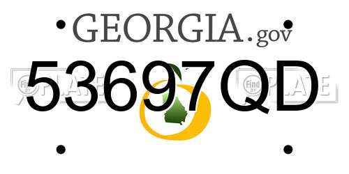 53697QD Georgia License Plate