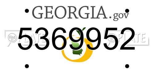 5369952 Georgia License Plate