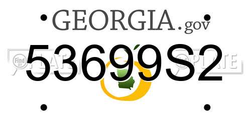 53699S2 Georgia License Plate