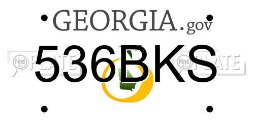 536BKS Georgia License Plate