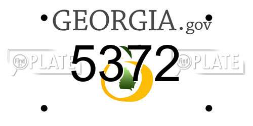 5372 Georgia License Plate