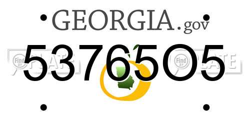 53765O5 Georgia License Plate