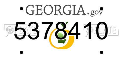5378410 Georgia License Plate
