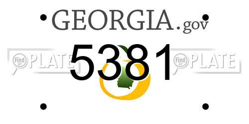 5381 Georgia License Plate